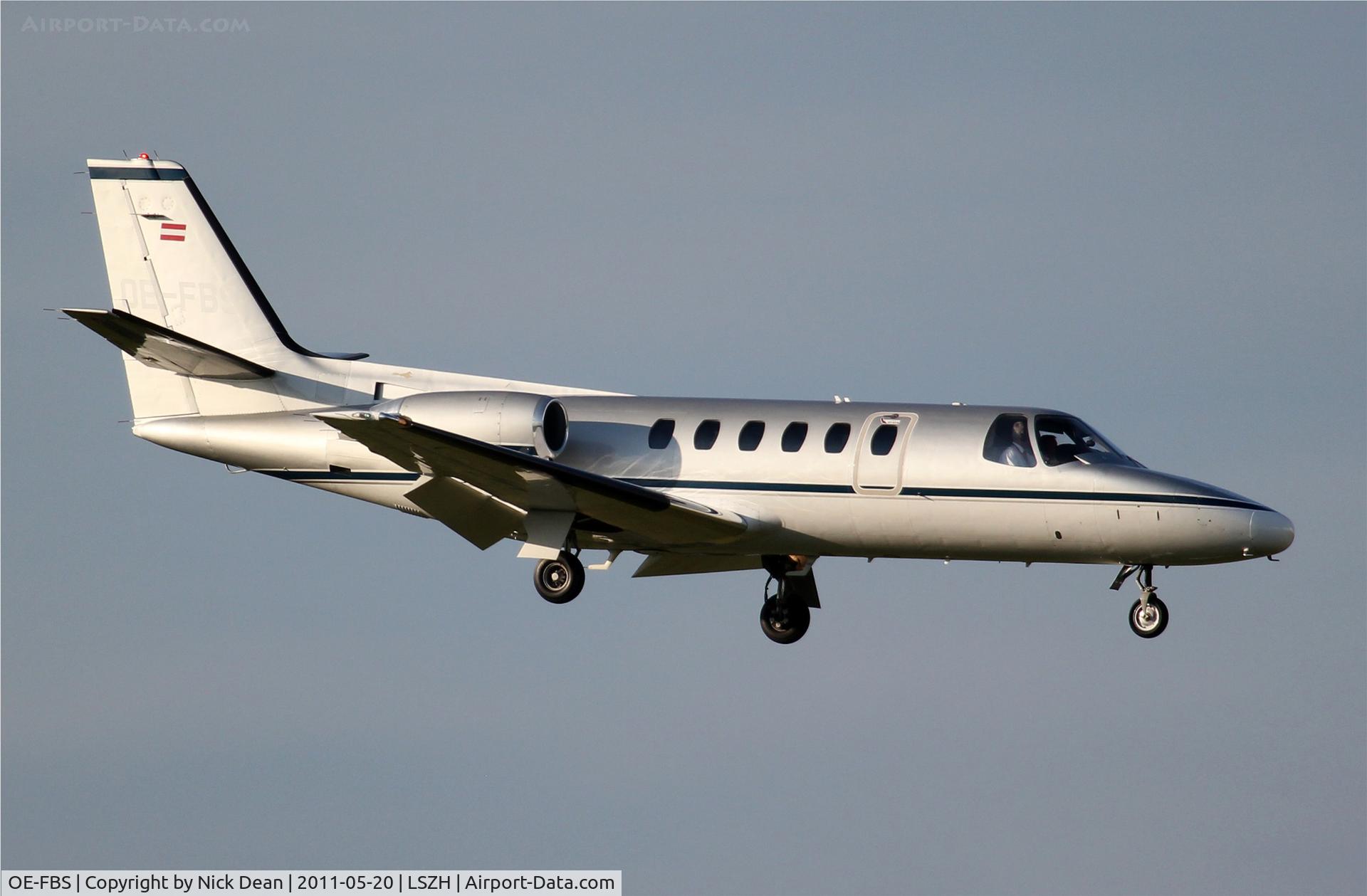 OE-FBS, 1988 Cessna 551 Citation II/SP C/N 551-0574, LSZH/ZRH