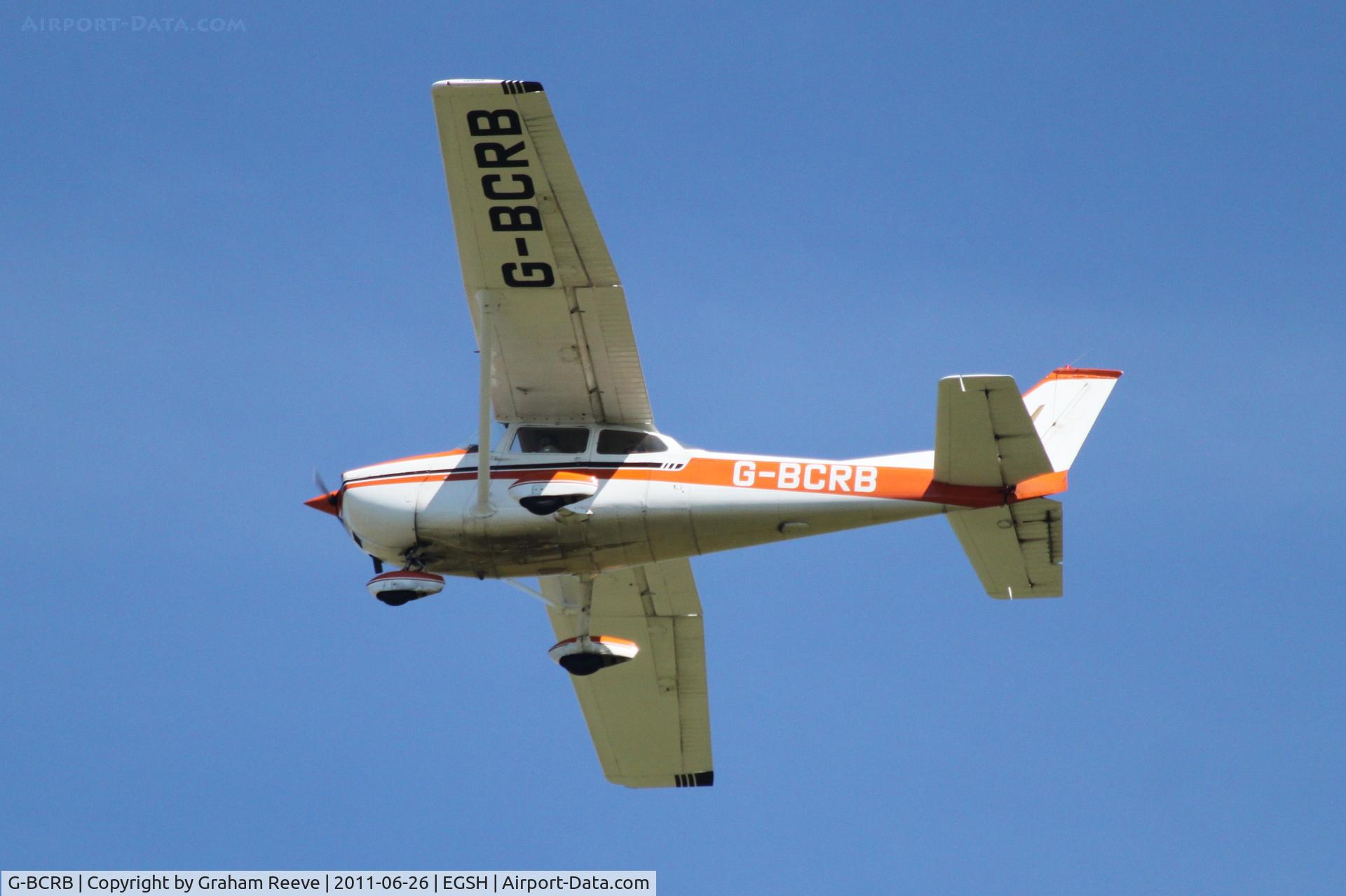 G-BCRB, 1974 Reims F172M Skyhawk Skyhawk C/N 1259, Overflying Norwich.