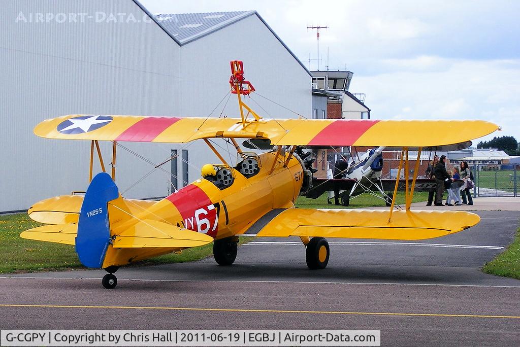 G-CGPY, 1945 Boeing E75N1 C/N 75-5303, wearing it former US Navy id VN2S-5 / 671
