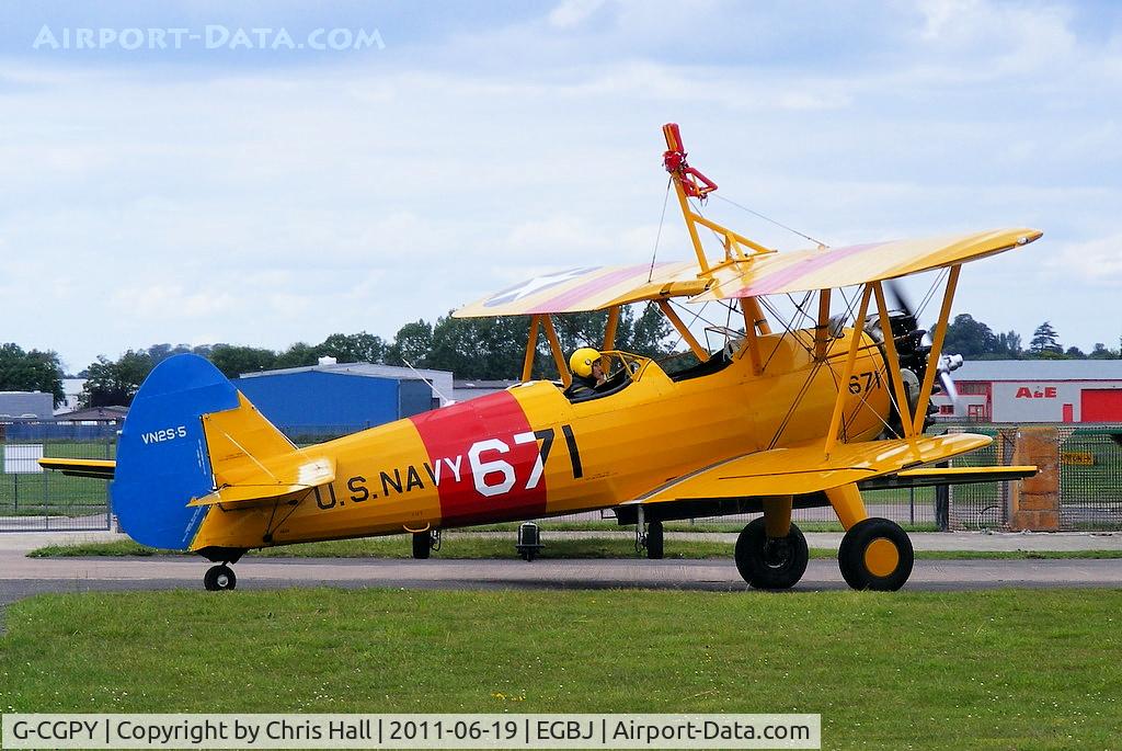 G-CGPY, 1945 Boeing E75N1 C/N 75-5303, wearing it former US Navy id VN2S-5 / 671