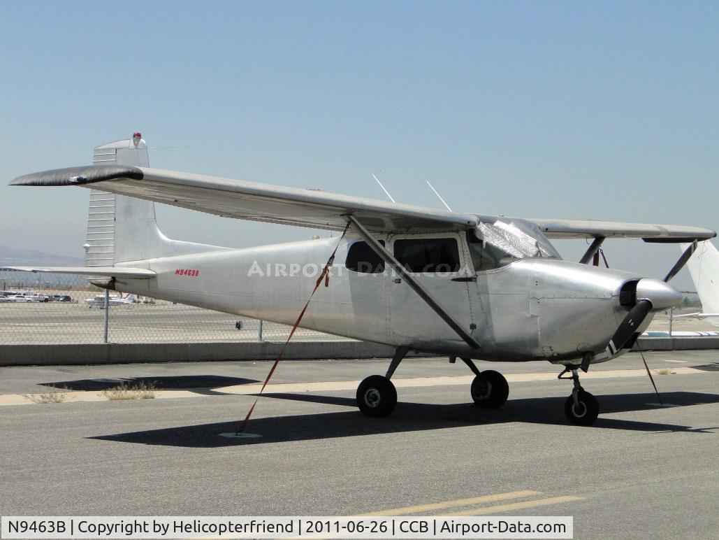 N9463B, 1958 Cessna 175 Skylark C/N 55263, Tied down and parked on the northside