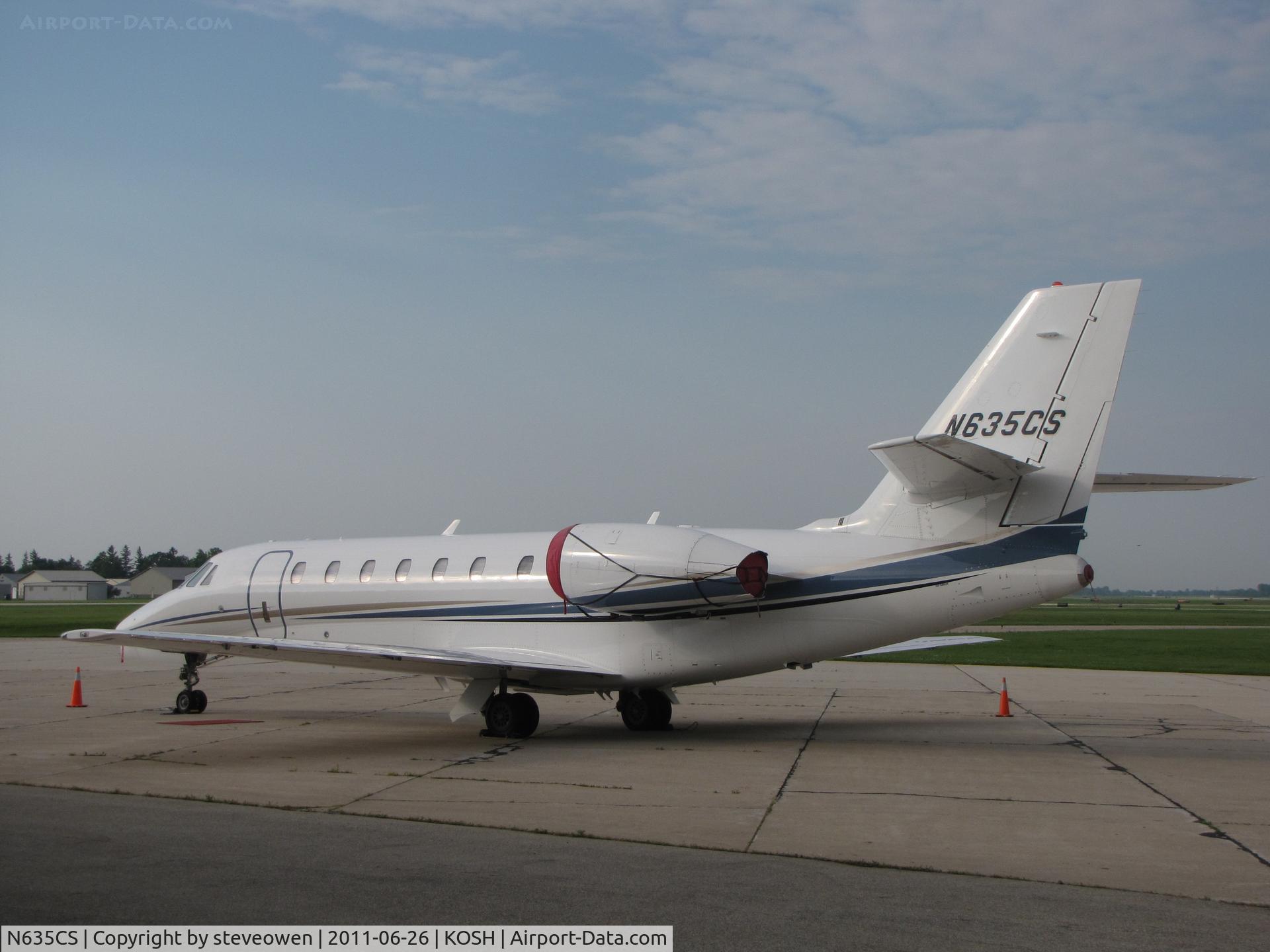 N635CS, 2009 Cessna 680 Citation Sovereign C/N 680-0275, Over night on the Orion ramp @KOSH