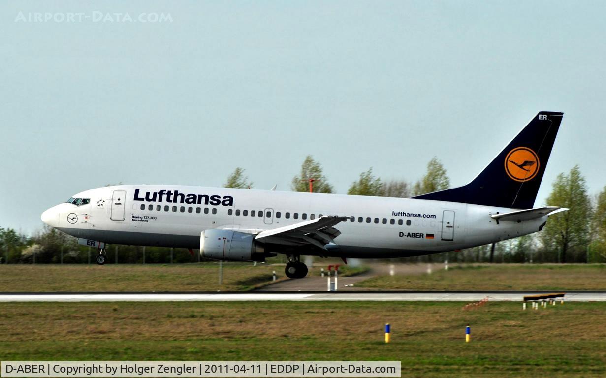 D-ABER, 1992 Boeing 737-330 C/N 26431, Touch down on two six right.....