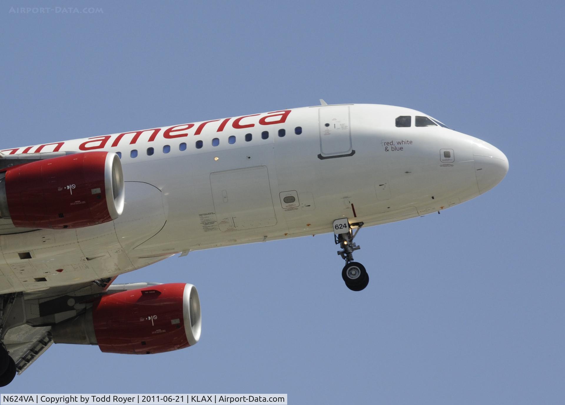 N624VA, 2006 Airbus A320-214 C/N 2778, Landing at LAX