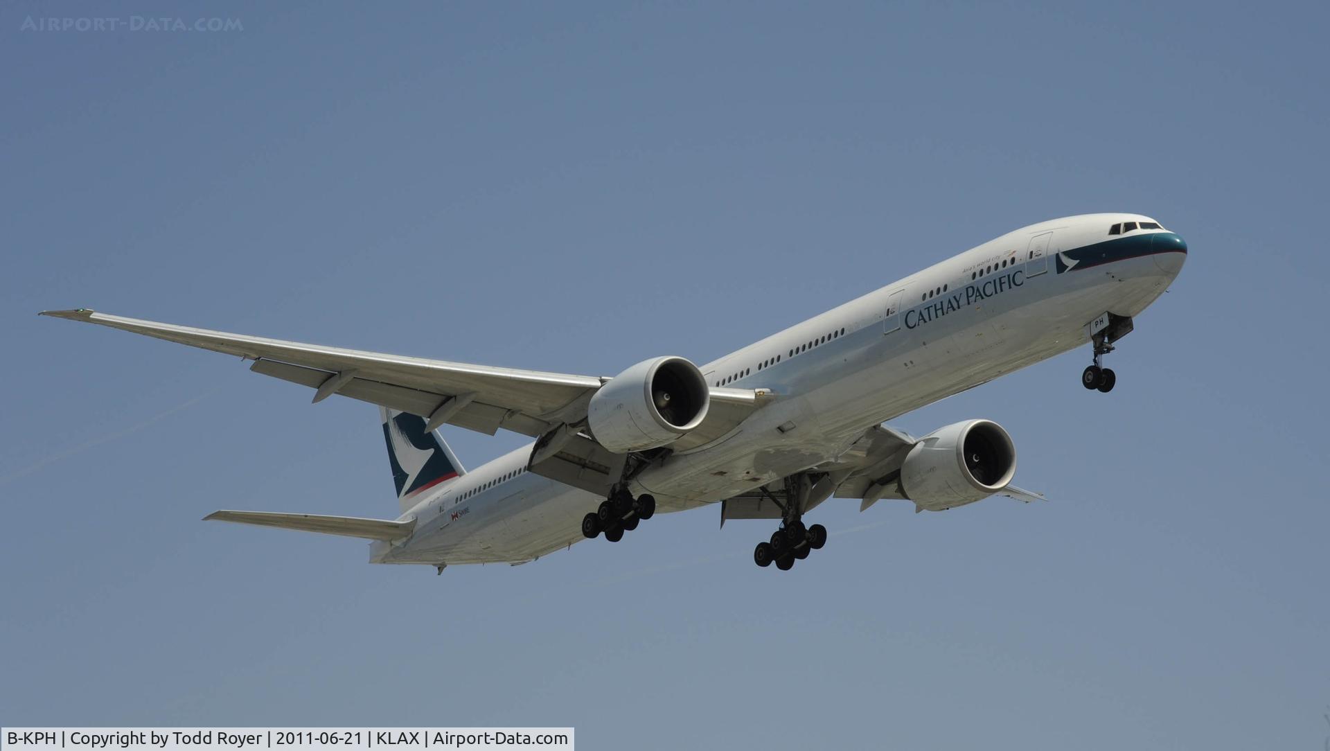 B-KPH, 2008 Boeing 777-367/ER C/N 35301, Landing at LAX