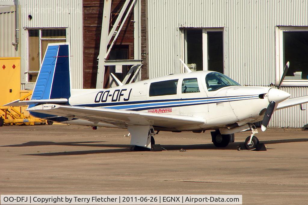 OO-DFJ, 1995 Mooney M20J 201 C/N 24-0717, Belgian registered 1995 Mooney M-20J 201, c/n: 24-0717 parked at East Midlands