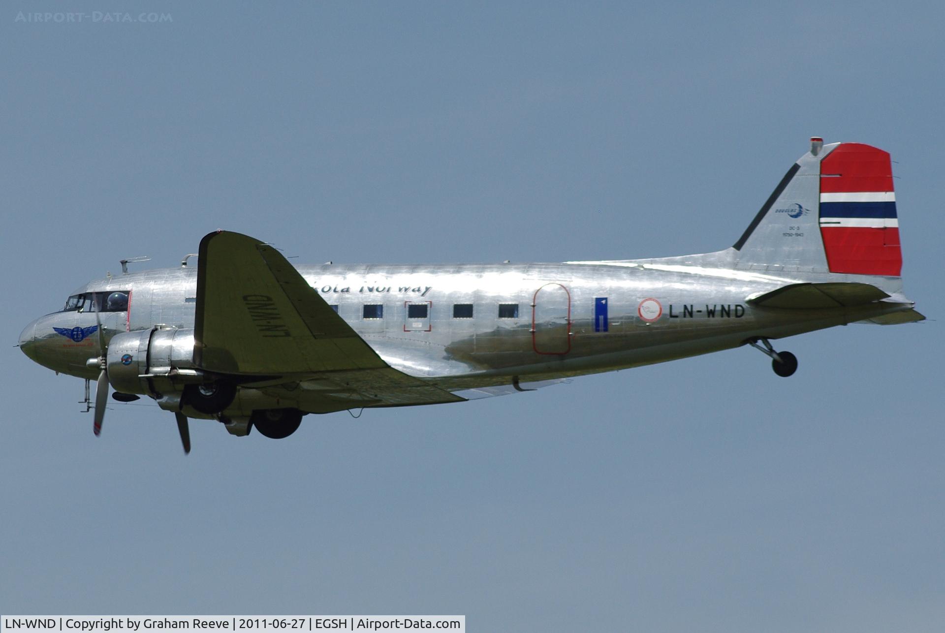 LN-WND, 1943 Douglas C-53D-DO Skytrooper (DC-3A) C/N 11750, An unusual visitor.