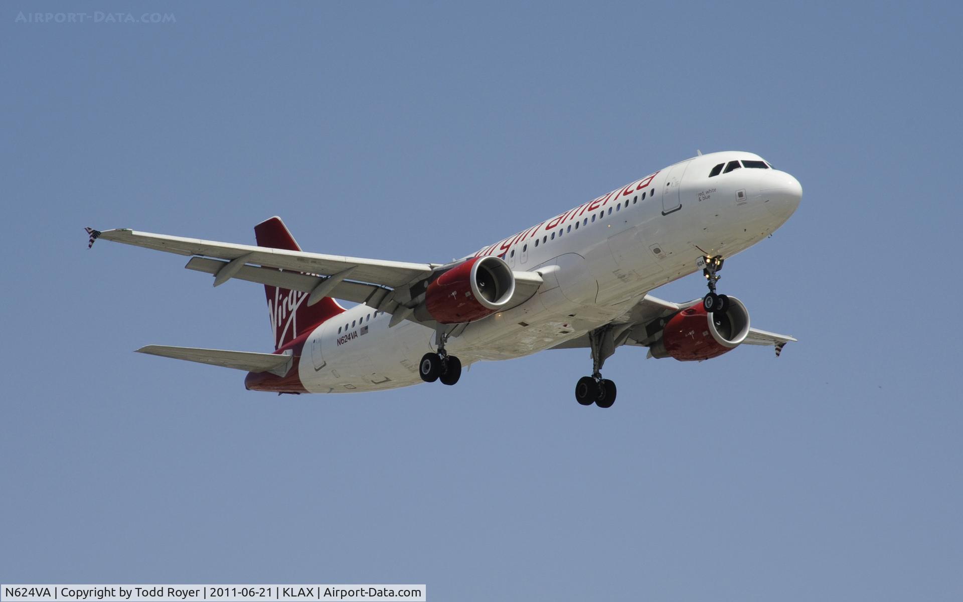 N624VA, 2006 Airbus A320-214 C/N 2778, Landing at LAX