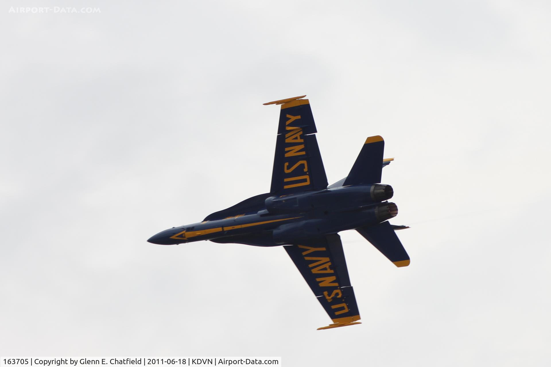 163705, 1988 McDonnell Douglas F/A-18C Hornet C/N 0767/C067, Quad Cities Air show. Blue Angel #1
