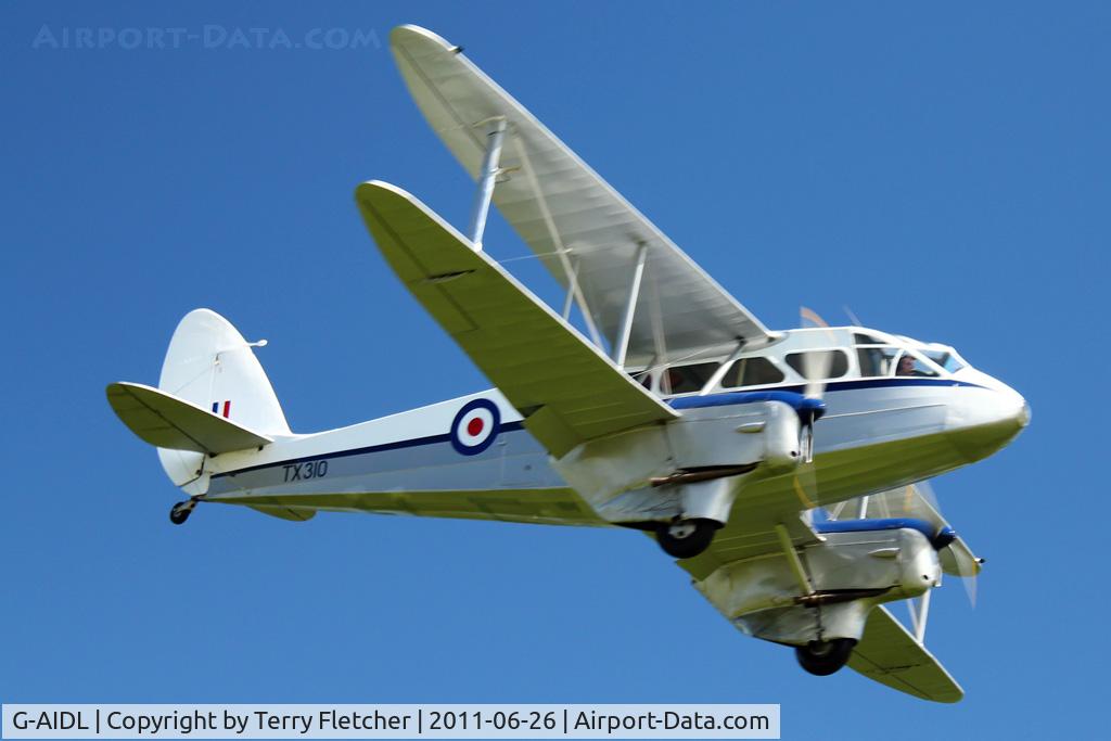 G-AIDL, 1946 De Havilland DH-89A Dominie/Dragon Rapide 6 C/N 6968, 1946 Brush Coachworks Ltd DH89A RAPIDE 6, c/n: 6968 - display aircraft at 2011 Baxterley Wings and Wheels