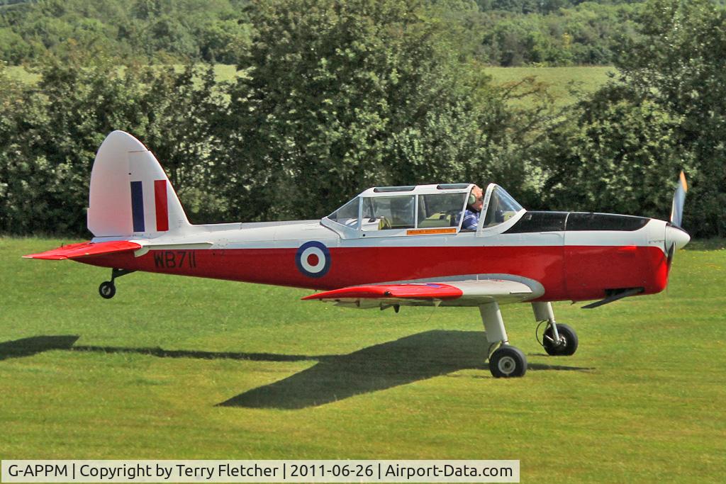 G-APPM, 1950 De Havilland DHC-1 Chipmunk 22 C/N C1/0159, 1950 De Havilland DHC-1 CHIPMUNK 22, c/n: C1/0159 wears Serial WB711 at Baxterley