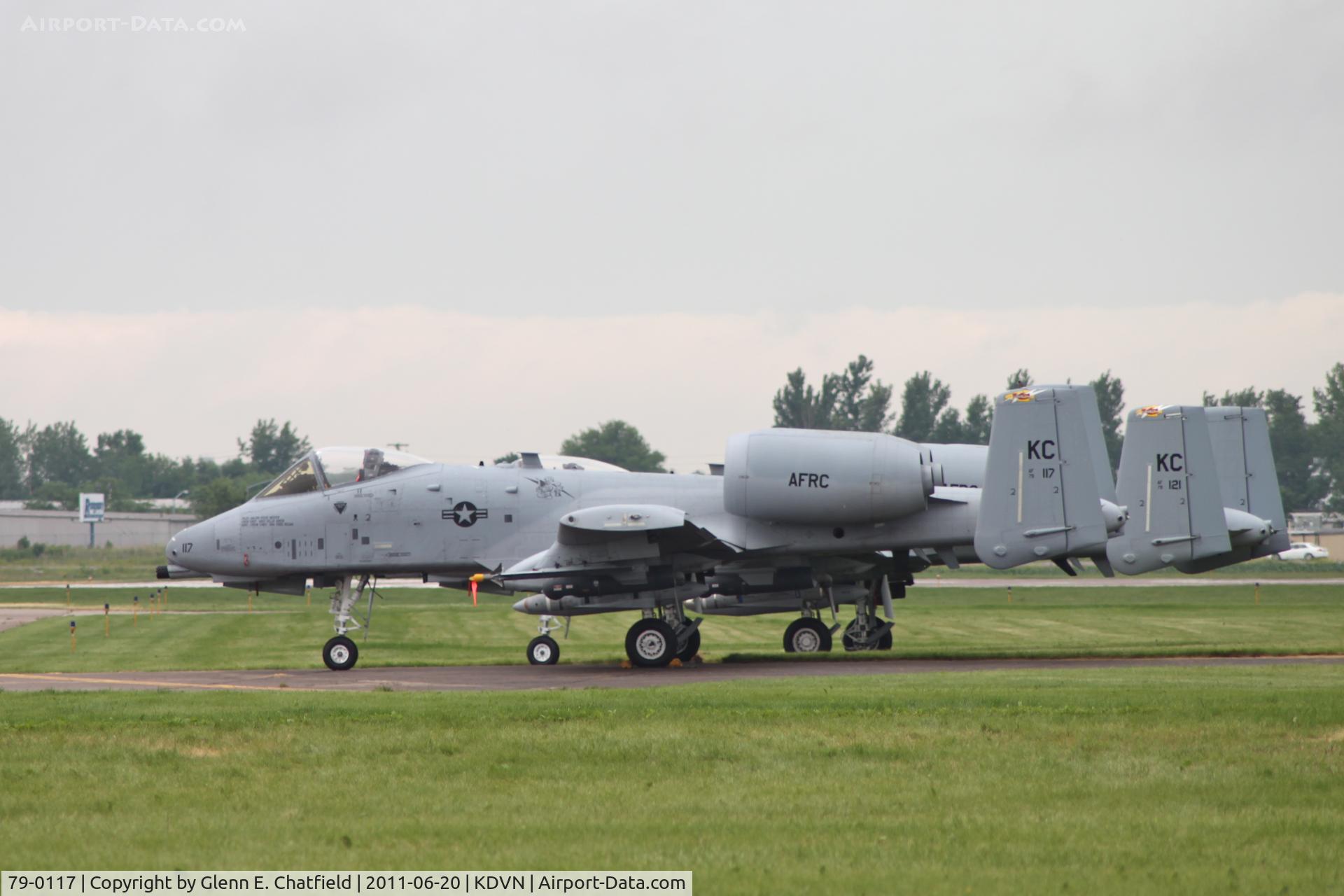79-0117, 1979 Fairchild Republic A-10C Thunderbolt II C/N A10-0381, Parked on ramp the day after the air show.  With 79-0121