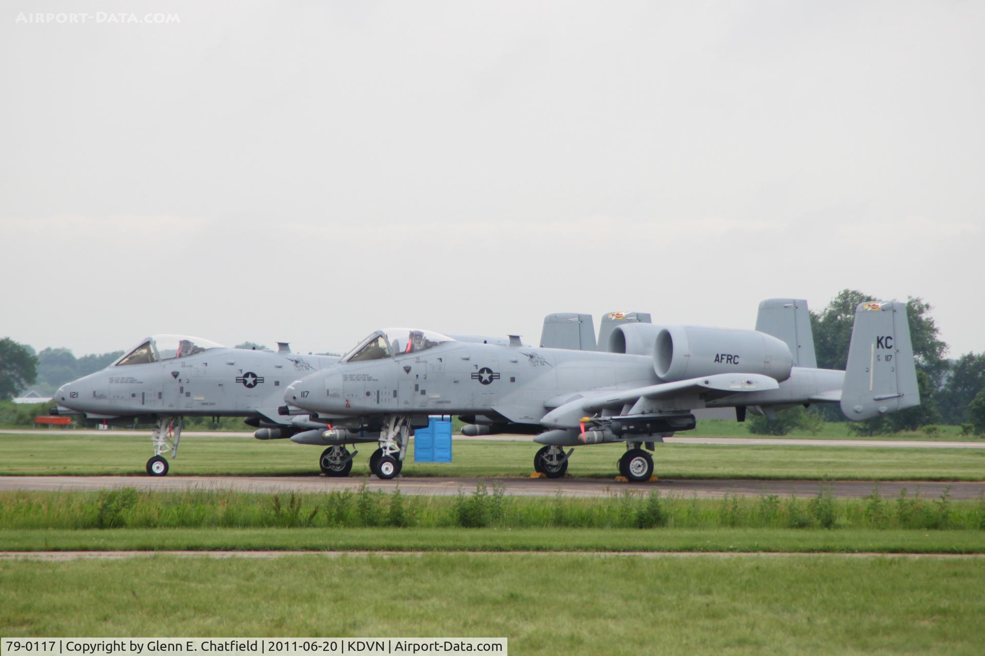 79-0117, 1979 Fairchild Republic A-10C Thunderbolt II C/N A10-0381, Parked on ramp the day after the air show.  With 79-0121