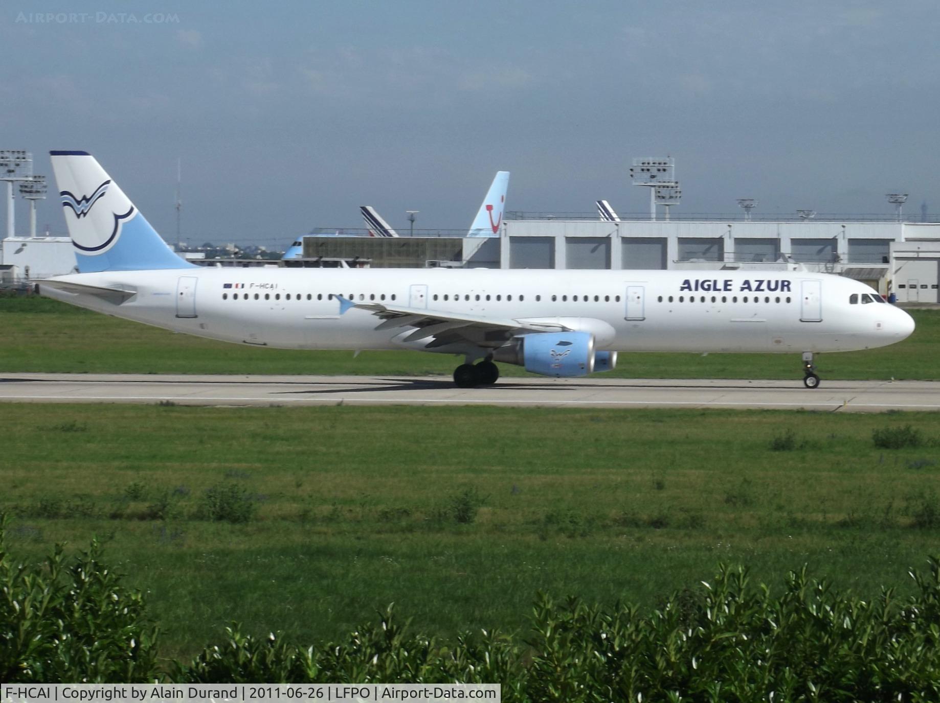 F-HCAI, 2001 Airbus A321-211 C/N 1451, seconds from take-off roll on runway 08/26