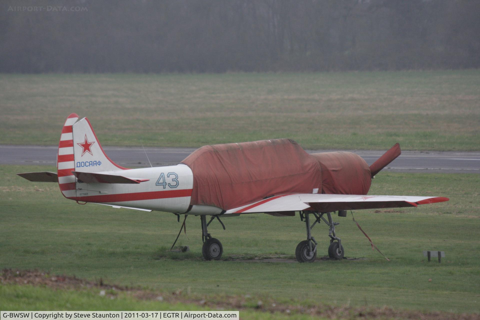 G-BWSW, 1986 Bacau Yak-52 C/N 866807, Taken at Elstree Airfield March 2011