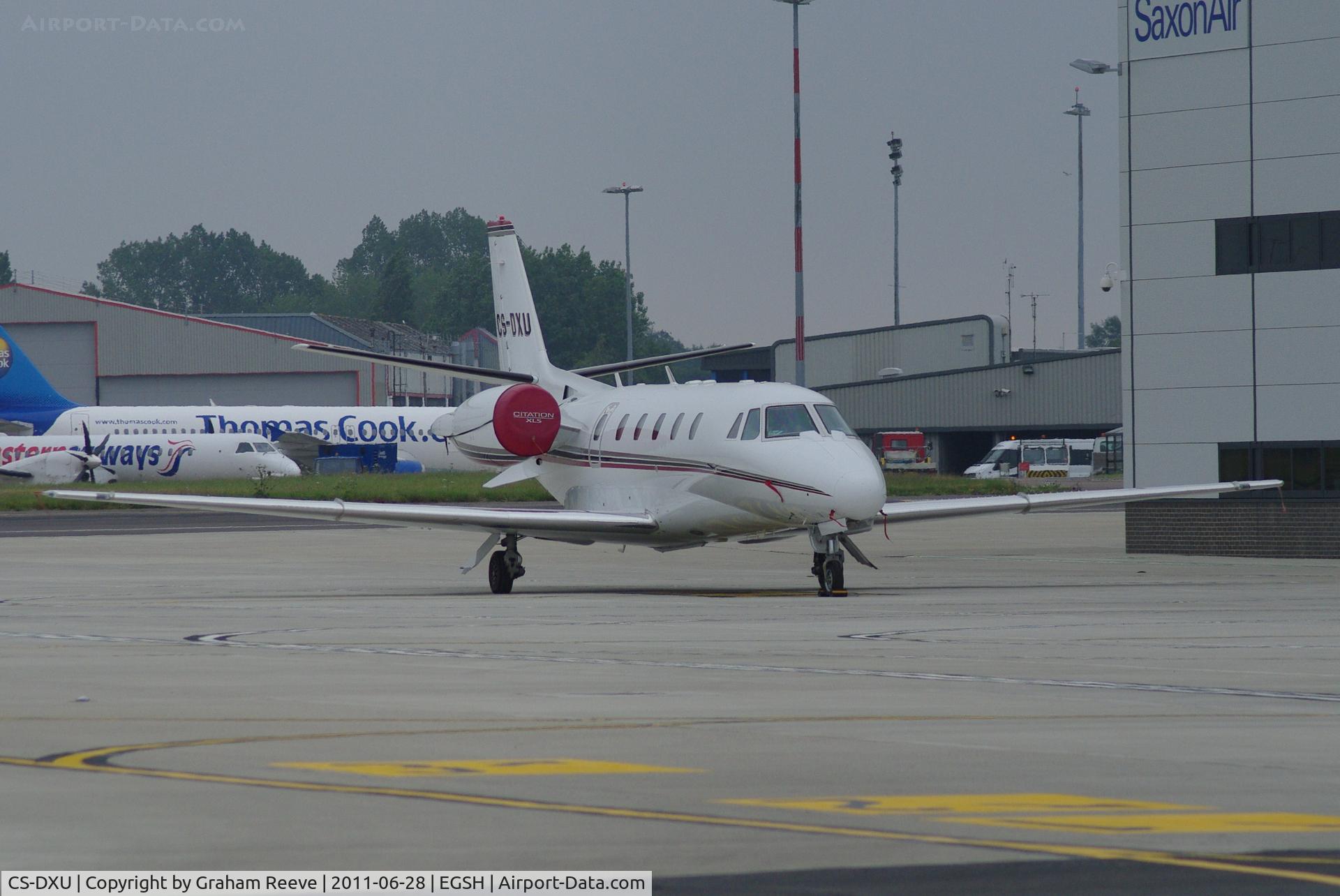 CS-DXU, 2008 Cessna 560 Citation Excel C/N 560-5775, Parked at Norwich.