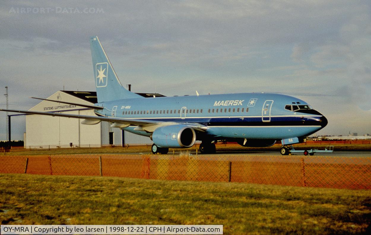 OY-MRA, 1997 Boeing 737-7L9 C/N 28004, OY-MRA in Maersk traditional c/s Copenhagen
22.12.98
