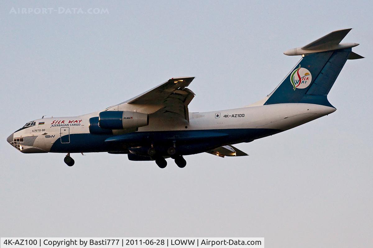 4K-AZ100, Ilyushin Il-76TD-90VD C/N 2073421708, 4K-AZ100 after sunset@VIE