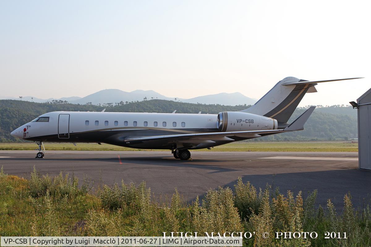 VP-CSB, 2007 Bombardier BD-700-1A11 Global 5000 C/N 9263, LIMG - Villanova d'Albenga  -  Italy