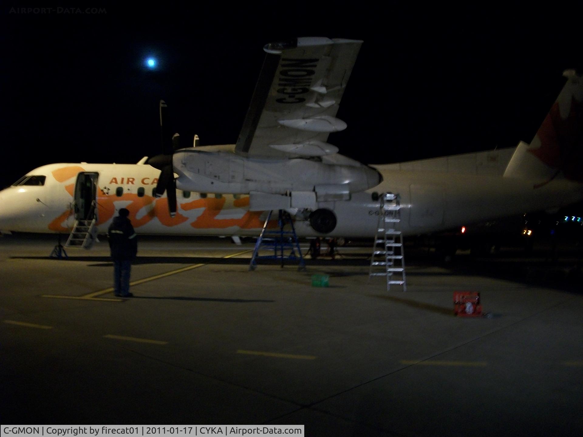 C-GMON, 1989 De Havilland Canada DHC-8-301 Dash 8 C/N 131, Out of base gear swing in middle of night..