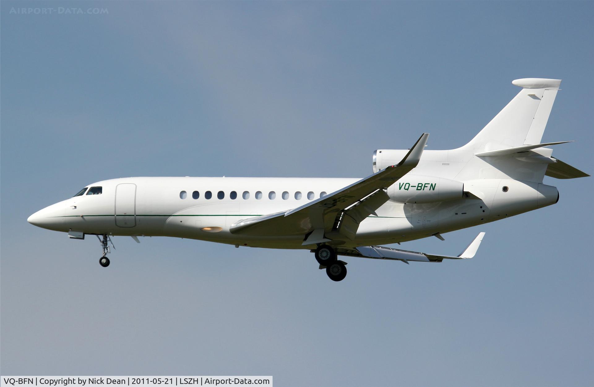 VQ-BFN, 2007 Dassault Falcon 7X C/N 027, LSZH/ZRH