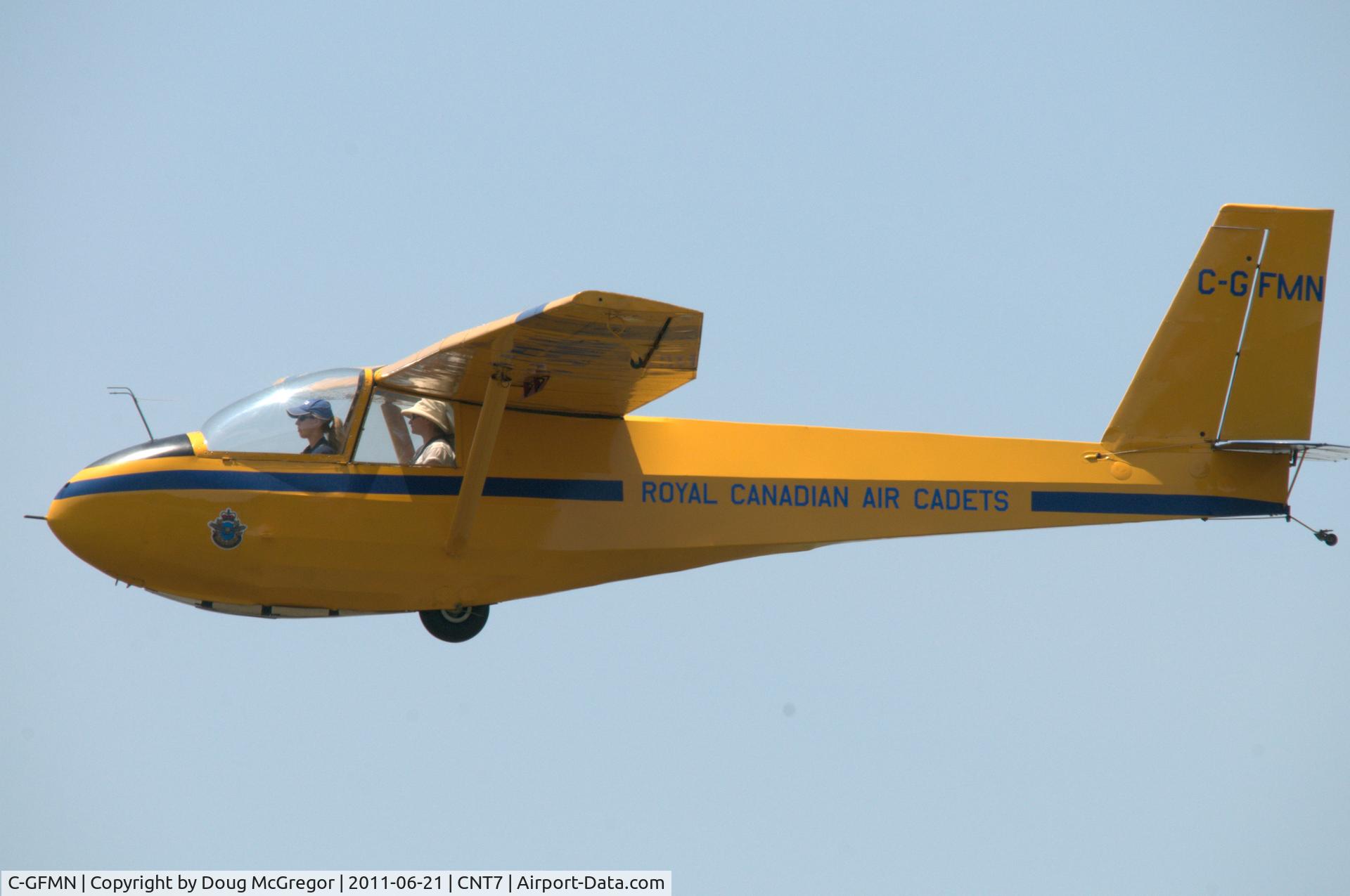 C-GFMN, 1979 Schweizer SGS 2-33A C/N 540, Training  Sailplane for Air Cadets Picton ONT.

Shot on final at Picton Airport.