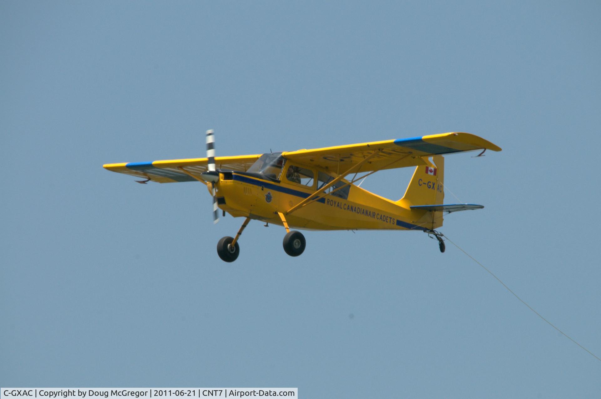 C-GXAC, 1974 Bellanca 8GCBC C/N 34 74, Tow plane for sailplane training. Shot at Picton ON airport on final.
