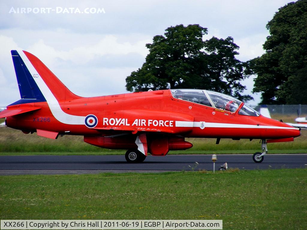 XX266, 1979 Hawker Siddeley Hawk T.1A C/N 102/312102, back tracking up the runway after its display at the Cotswold Airshow
