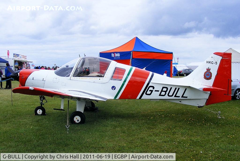 G-BULL, 1977 Scottish Aviation Bulldog Series 120 Model 128 C/N BH120/392, ex Royal Hong Kong Auxiliary Air Force Bulldog on  static display at the Cotswold Airshow