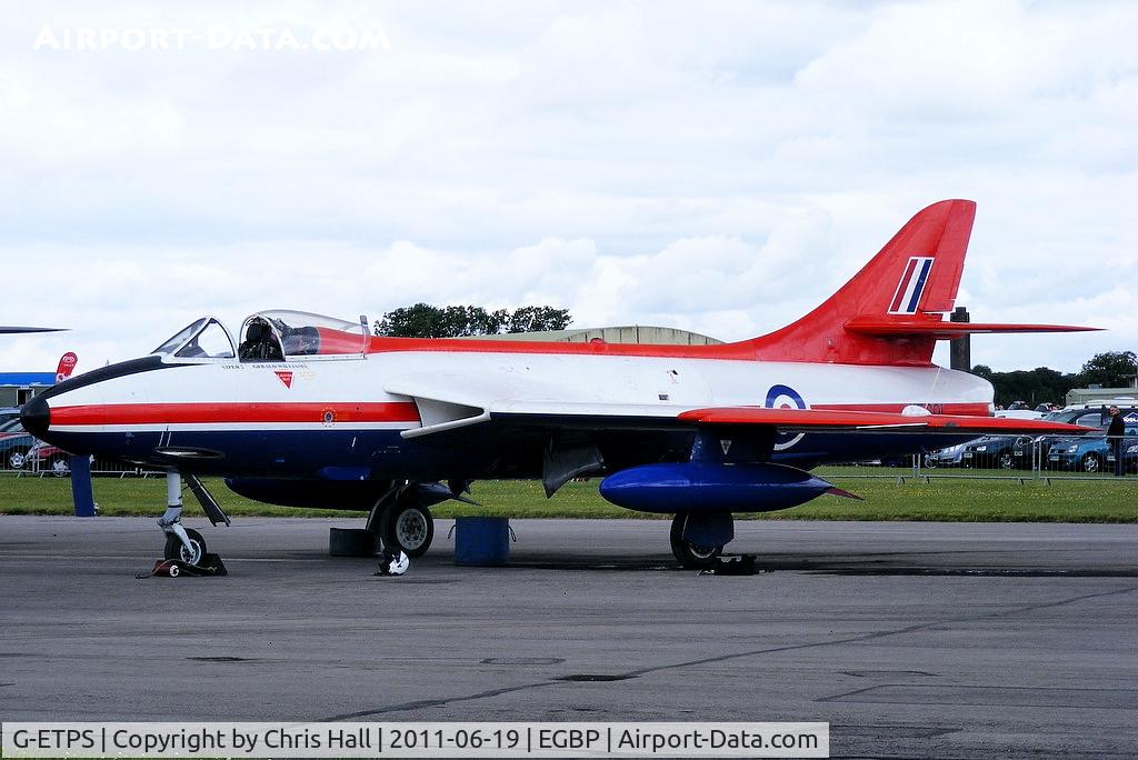 G-ETPS, 1956 Hawker Hunter FGA.9 C/N 41H/679959, parked on the flight line prior to its display at the Cotswold Airshow