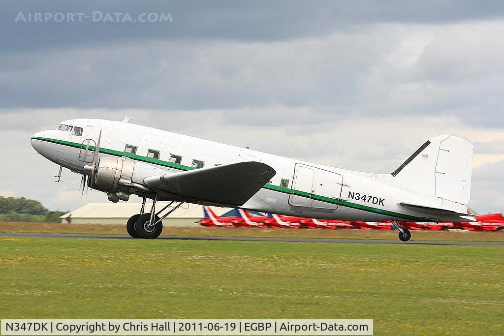 N347DK, 1944 Douglas DC-3A-467 (C-47B) C/N 16072/32820, arriving at Kemble from Weston, Ireland for work and a repaint before becoming the founding member of the Indian Air Force Memorial Flight.