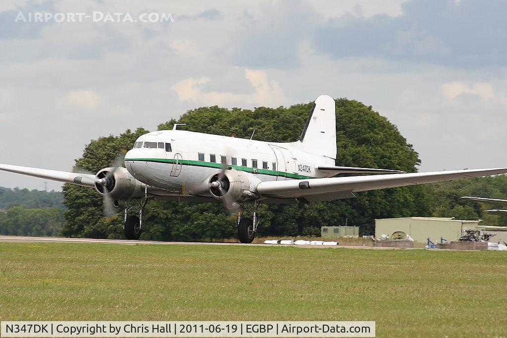 N347DK, 1944 Douglas DC-3A-467 (C-47B) C/N 16072/32820, arriving at Kemble from Weston, Ireland for work and a repaint before becoming the founding member of the Indian Air Force Memorial Flight.