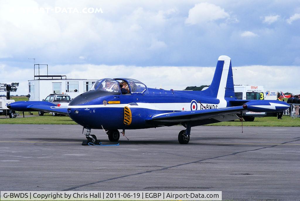 G-BWDS, 1960 Hunting P-84 Jet Provost T.3A C/N PAC/W/9231, on static display at the Cotswold Airshow