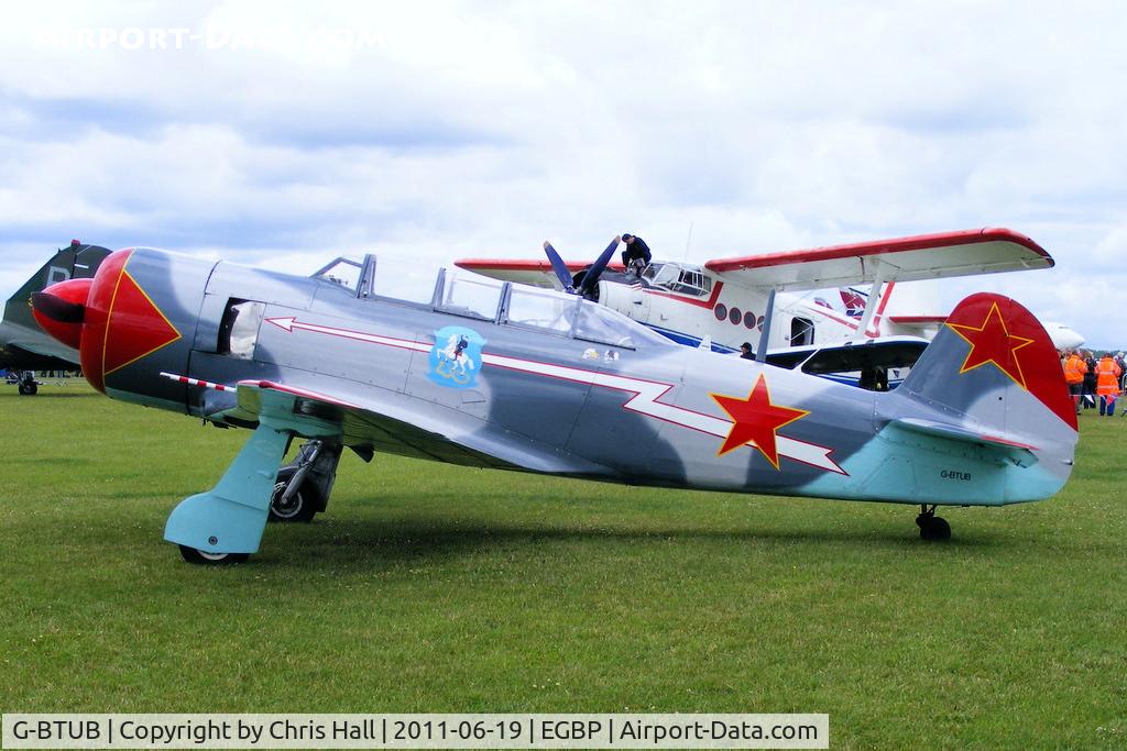 G-BTUB, 1956 Let C-11 (Yak-11) C/N 172623, on static display at the Cotswold Airshow