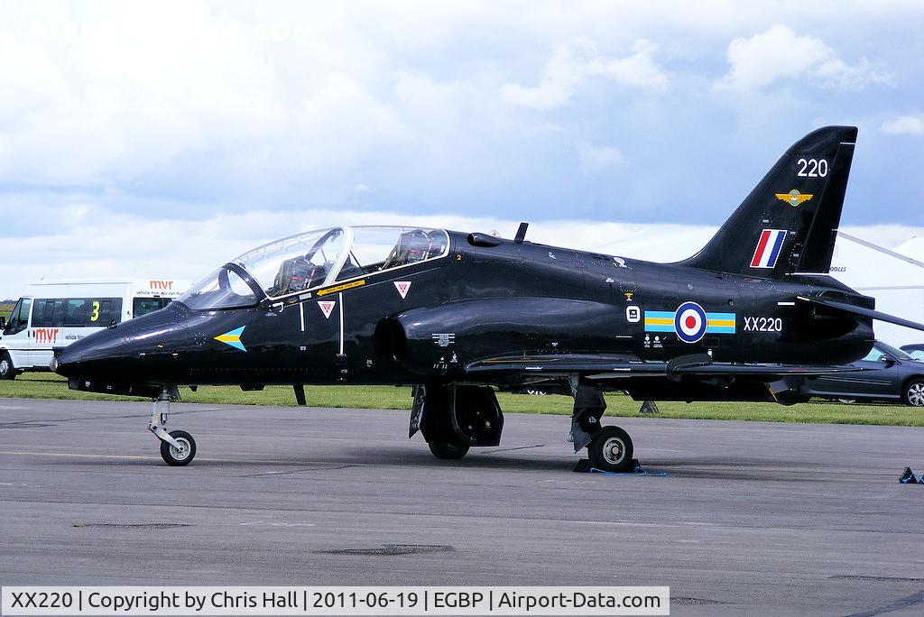 XX220, 1978 Hawker Siddeley Hawk T.1A C/N 056/312056, on static display at the Cotswold Airshow