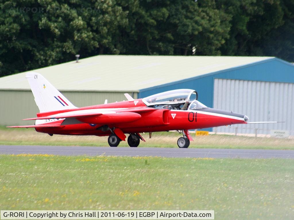 G-RORI, 1963 Hawker Siddeley Gnat T.1 C/N FL549, Heritage Aircraft Ltd Folland Gnat after its display at the Cotswold Airshow 2011