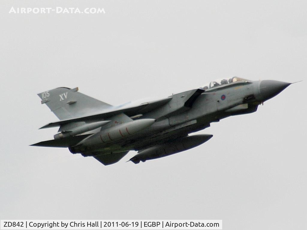 ZD842, 1985 Panavia Tornado GR.4 C/N 423/BT044/3193, displaying at the Cotswold Airshow 2011