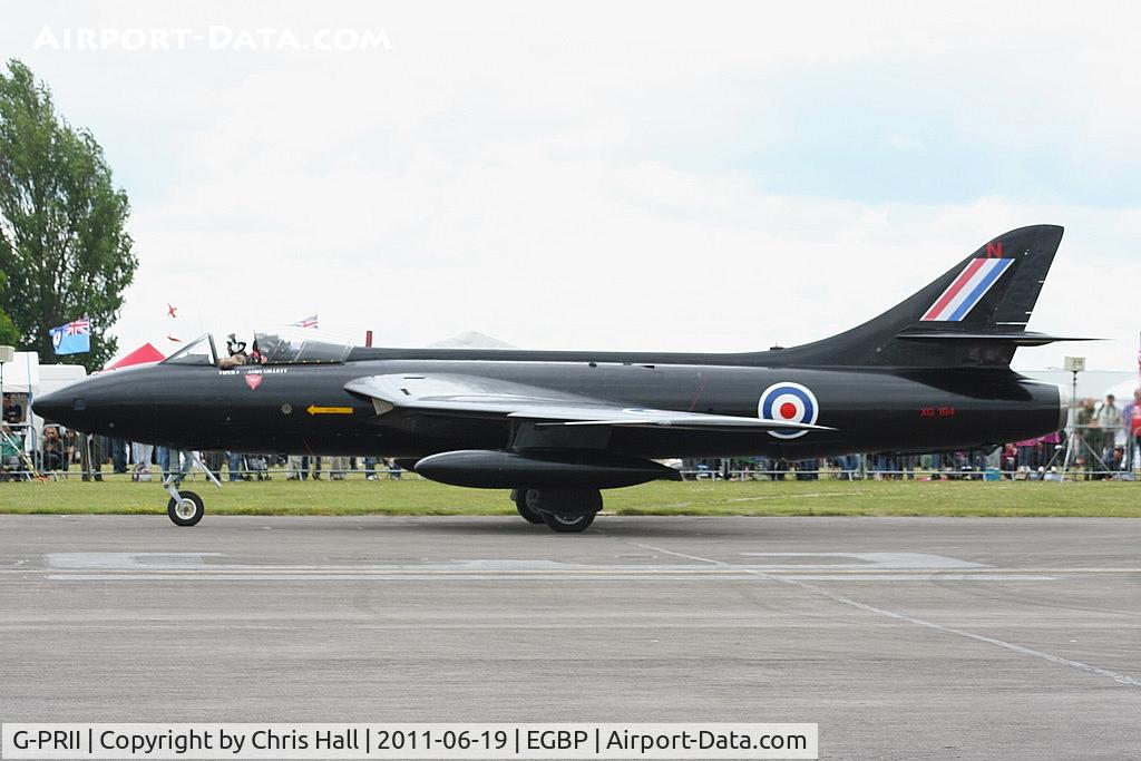 G-PRII, 1955 Hawker Hunter PR.11 C/N 41H-670690, taxiing in after its display at the Cotswold Airshow
