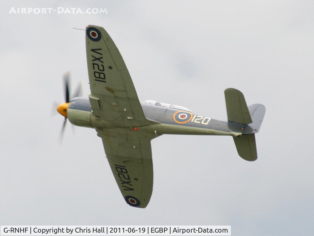 G-RNHF, 1949 Hawker Sea Fury T.20 C/N ES.3615, Royal Navy Historic Flight Sea Fury displaying at the Cotswold Airshow 2011
