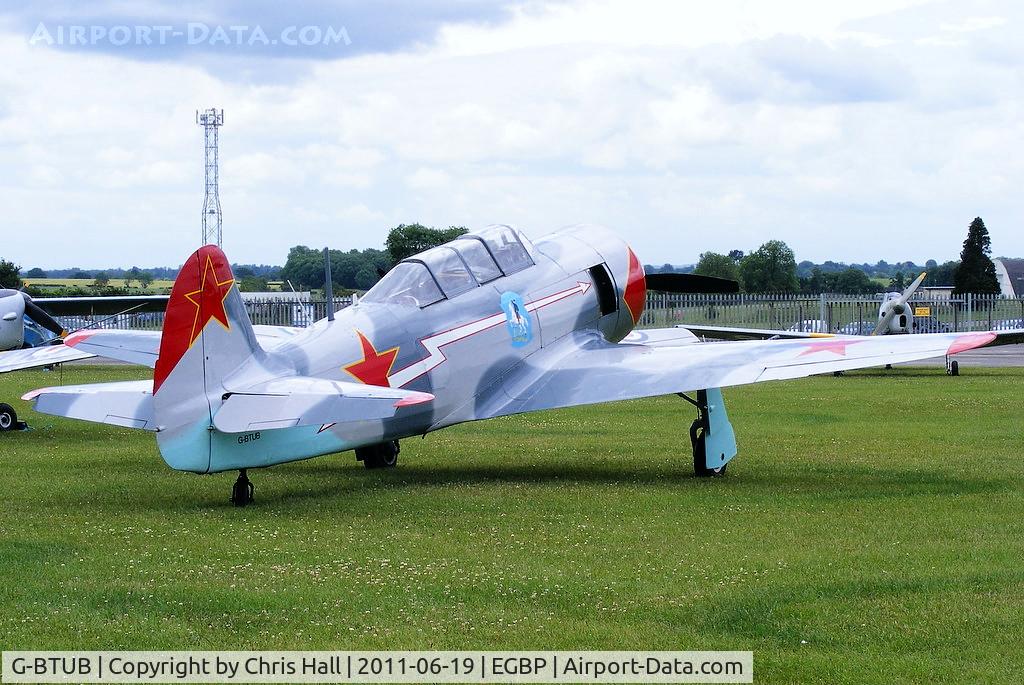 G-BTUB, 1956 Let C-11 (Yak-11) C/N 172623, on static display at the Cotswold Airshow