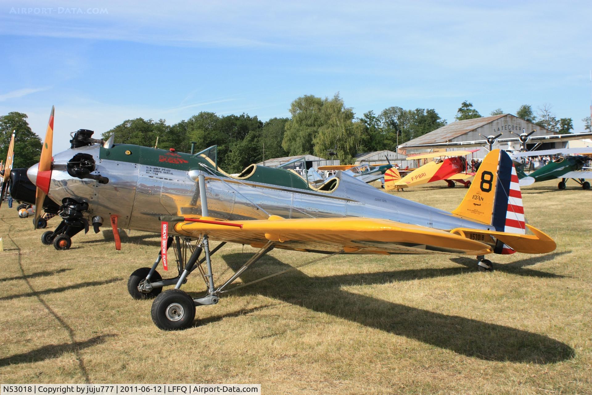 N53018, 1941 Ryan Aeronautical ST3KR C/N 1164, on display at La Ferté Alais