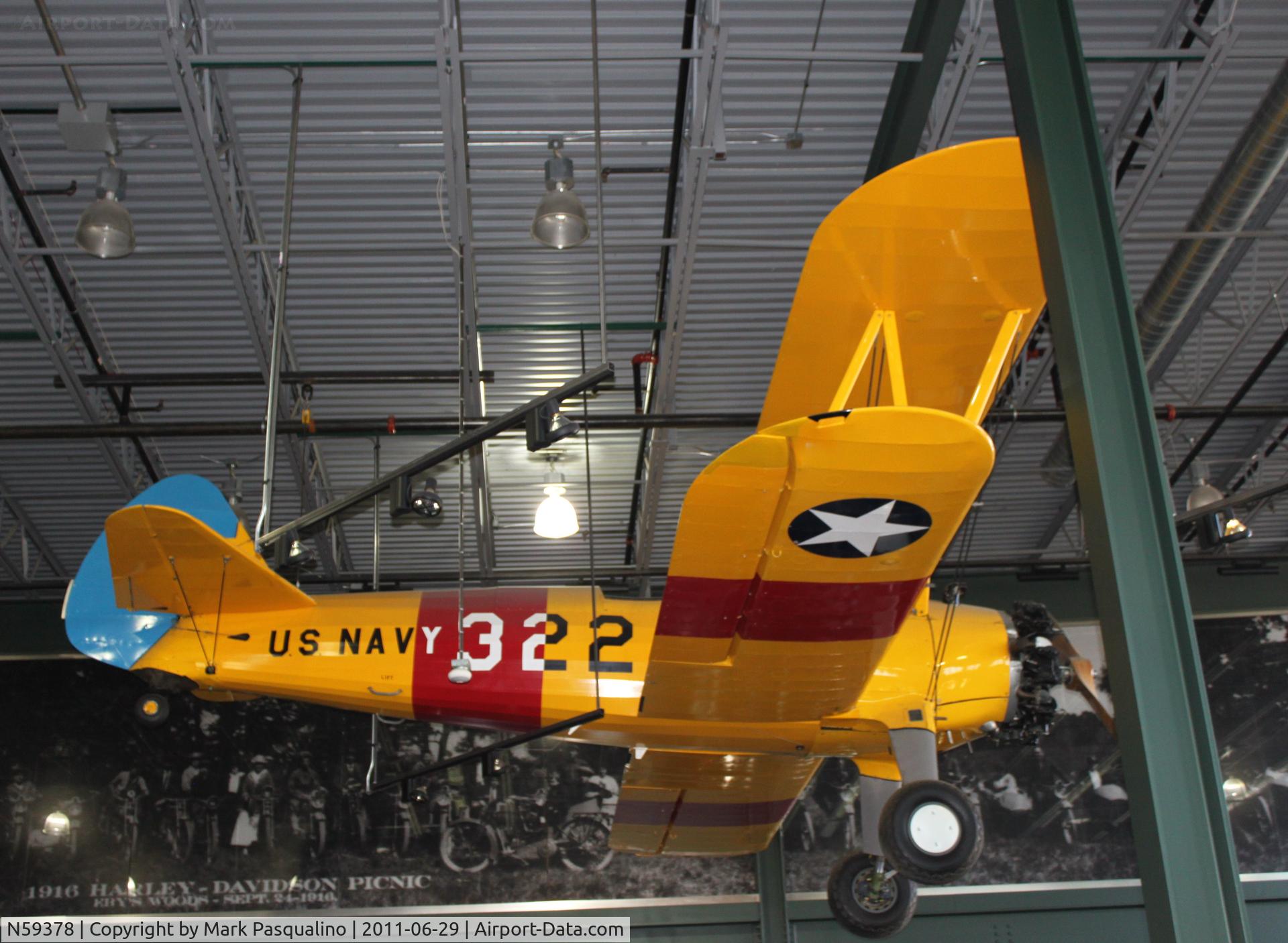 N59378, 1940 Boeing A75N1(PT17) C/N 75-489, Stearman  Located at Chicago Harley Davidson Glenview, IL