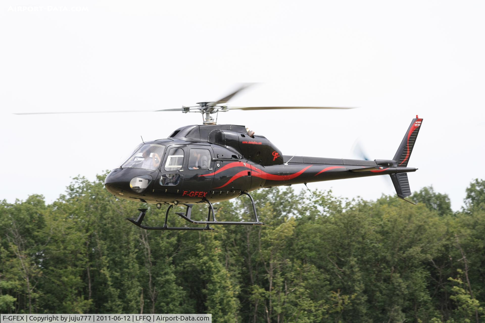 F-GFEX, Eurocopter AS-355F-1 Ecureuil 2 C/N 5217, on display at La Ferté Alais