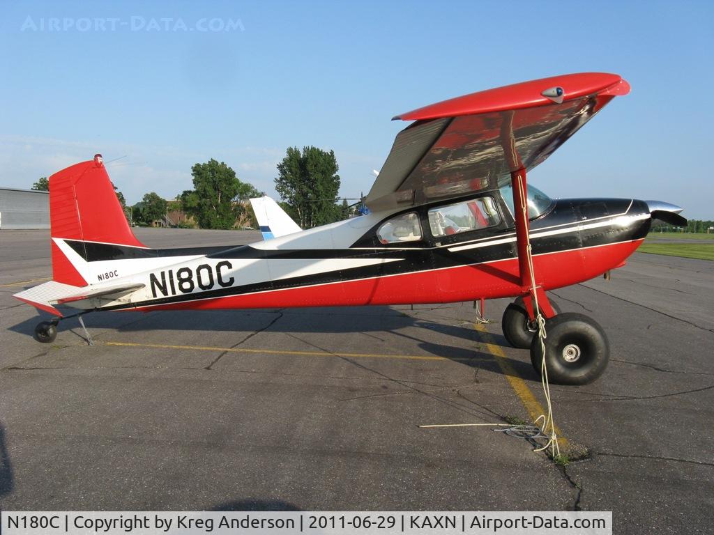 N180C, 1956 Cessna 180 C/N 32312, Cessna 180 Skywagon on the line.