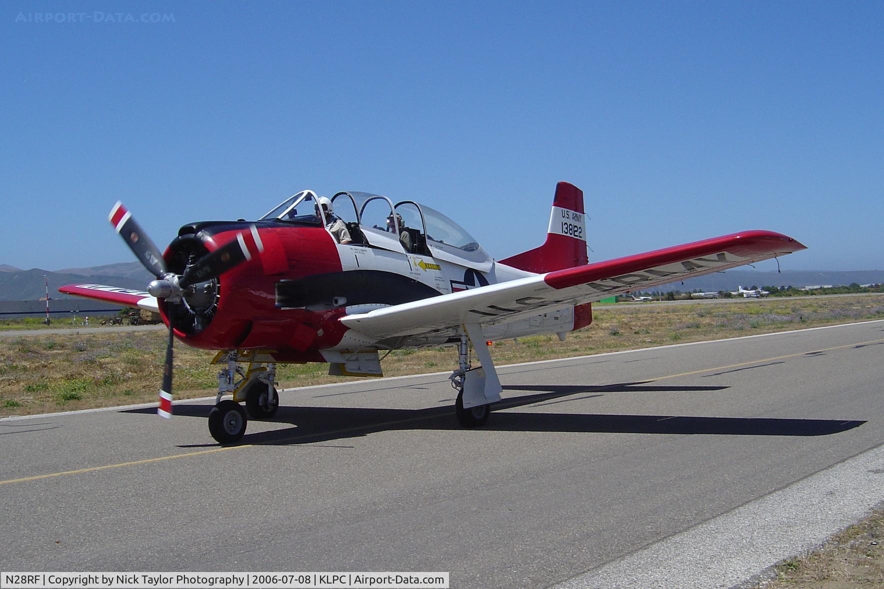 N28RF, 1954 North American T-28B Trojan C/N 200-193, Arriving at the Lompoc Piper Cub Fly in