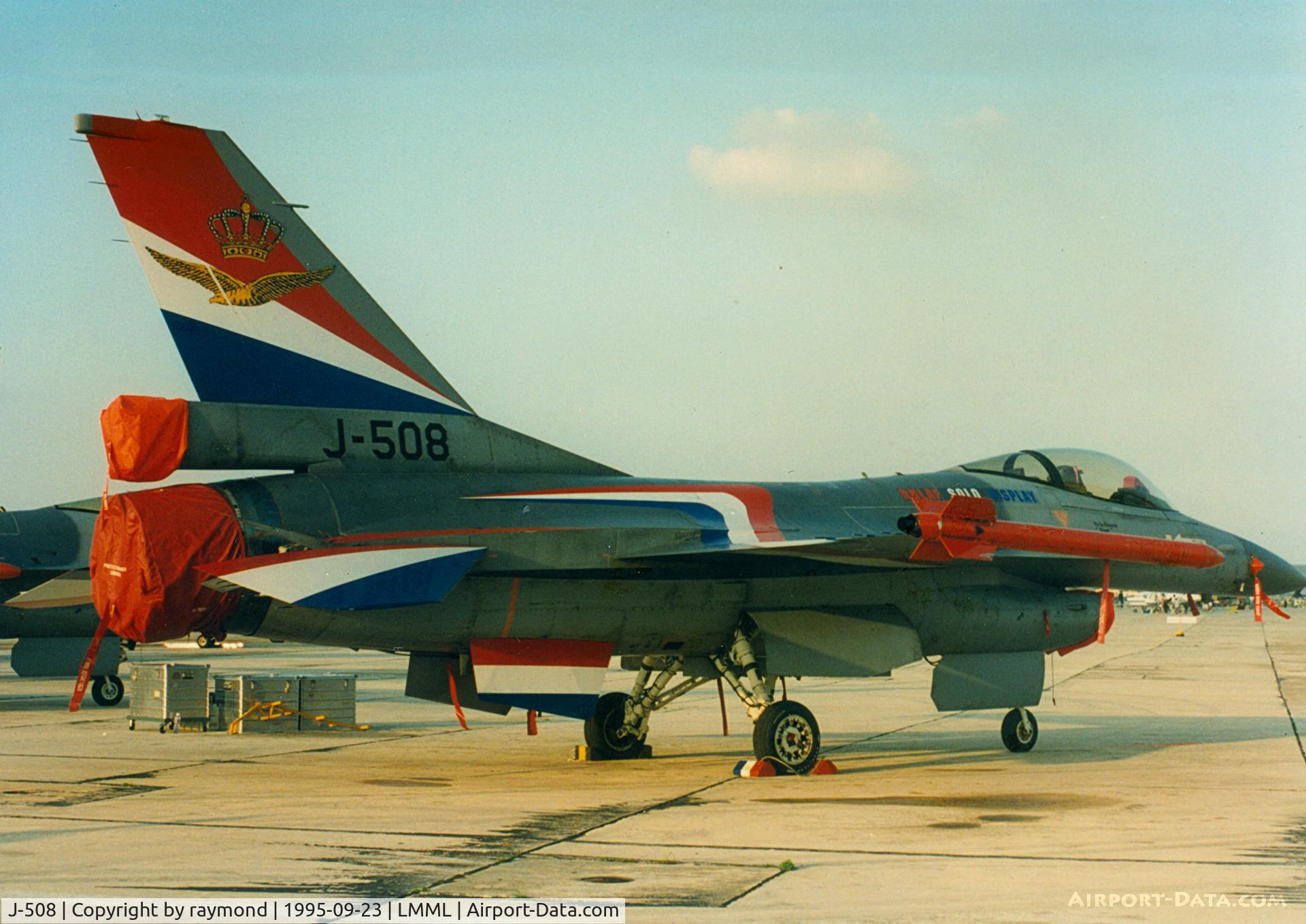J-508, 1987 Fokker F-16A Fighting Falcon C/N 6D-147, F-16 J-508 RNLAF