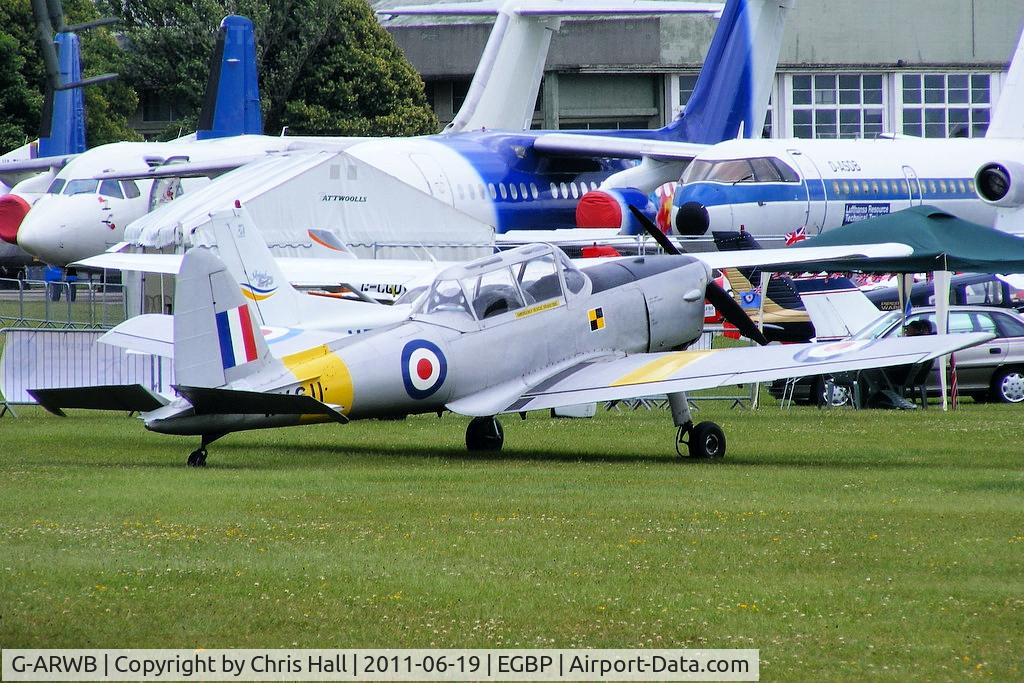 G-ARWB, 1952 De Havilland DHC-1 Chipmunk 22A C/N C1/0621, on static display at the Cotswold Airshow