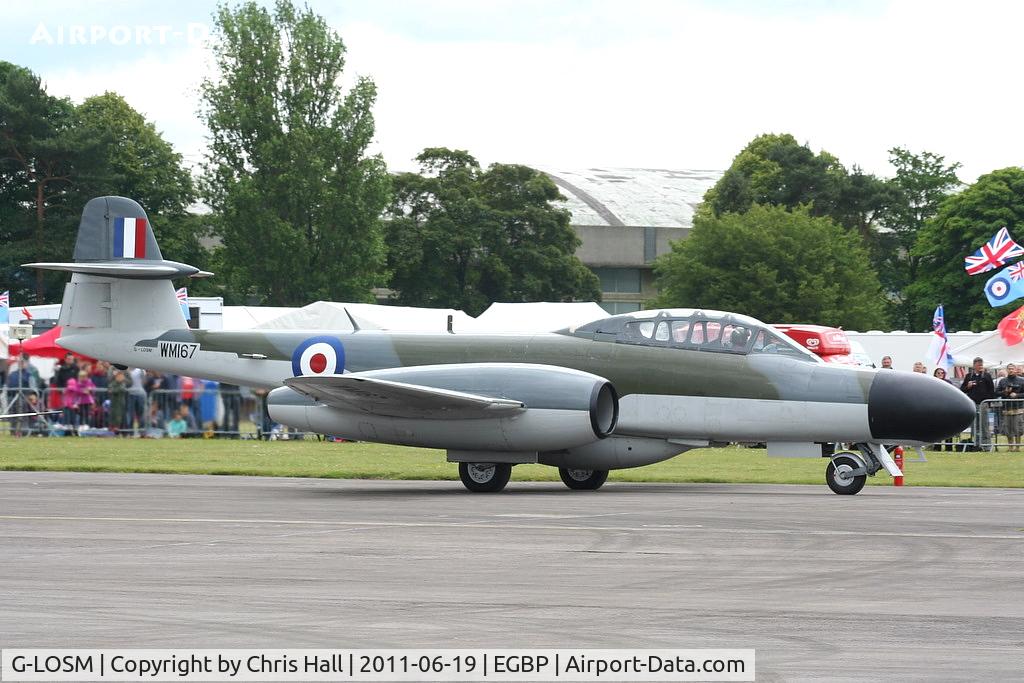 G-LOSM, 1952 Gloster Meteor NF.11 C/N S4/U/2342, taxiing out for its display at the Cotswold Airshow