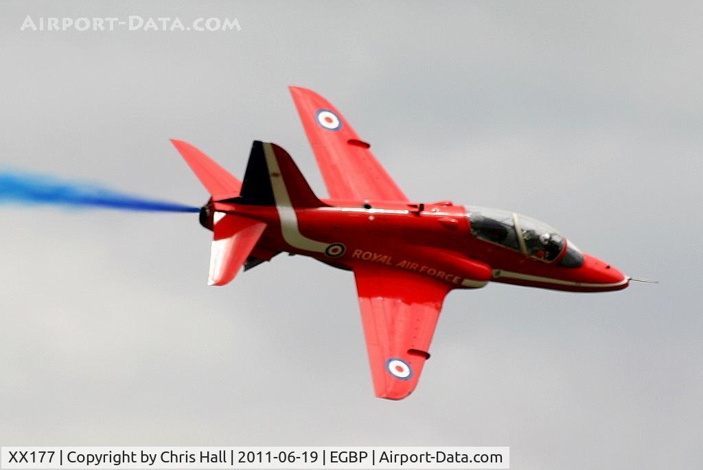 XX177, 1977 Hawker Siddeley Hawk T.1 C/N 024/312024, displaying at the Cotswold Airshow 2011