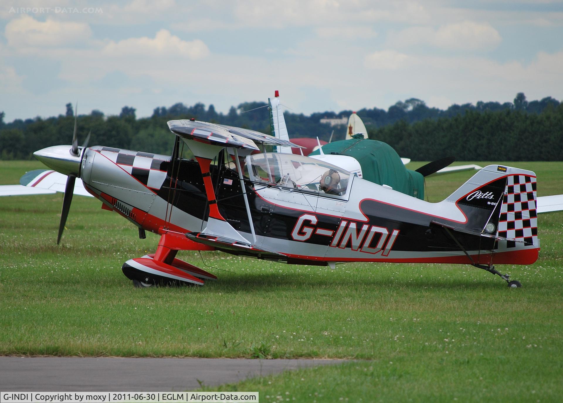 G-INDI, 2008 Aviat Pitts S-2C Special C/N 6084, Pitts S-2C at White Waltham. Ex N130PS